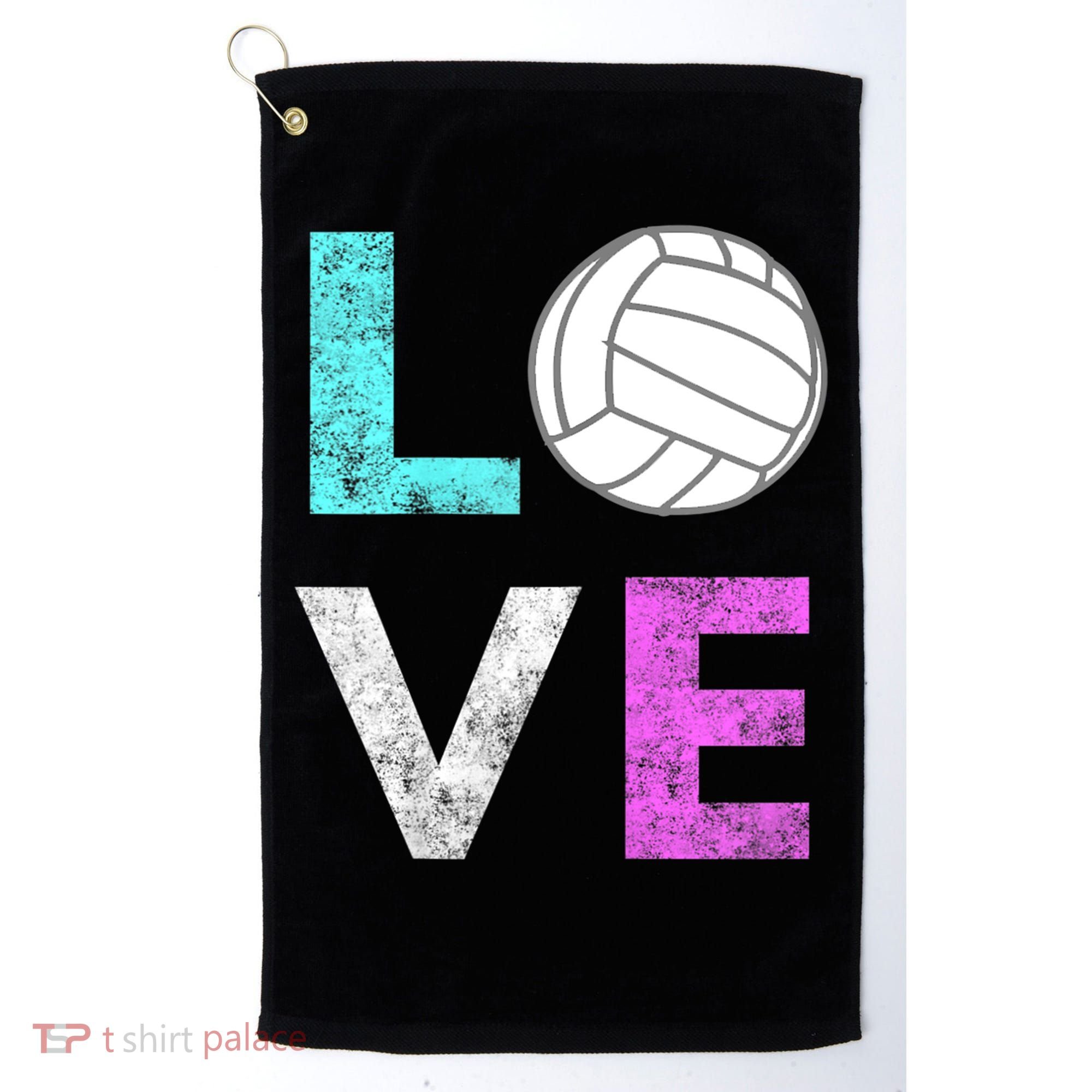 Girls Love Volleyball Best Fun Birthday Gift TShirt Golf Towel