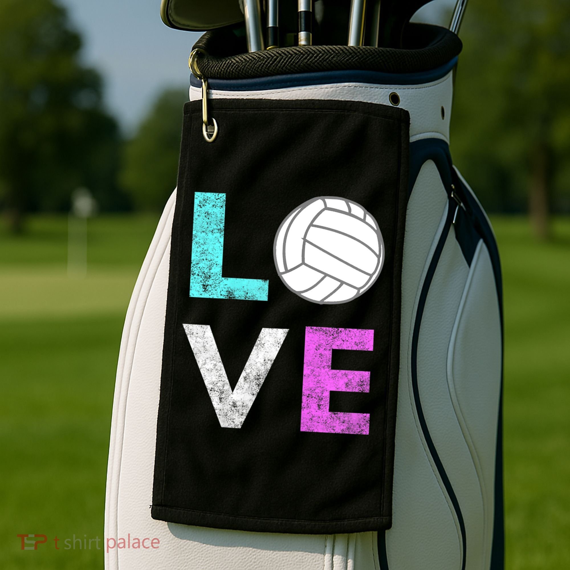 Girls Love Volleyball Best Fun Birthday Gift TShirt Golf Towel