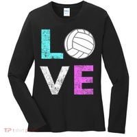 Girls Love Volleyball Best Fun Birthday Gift TShirt Women's Long Sleeve Shirt thumb 0