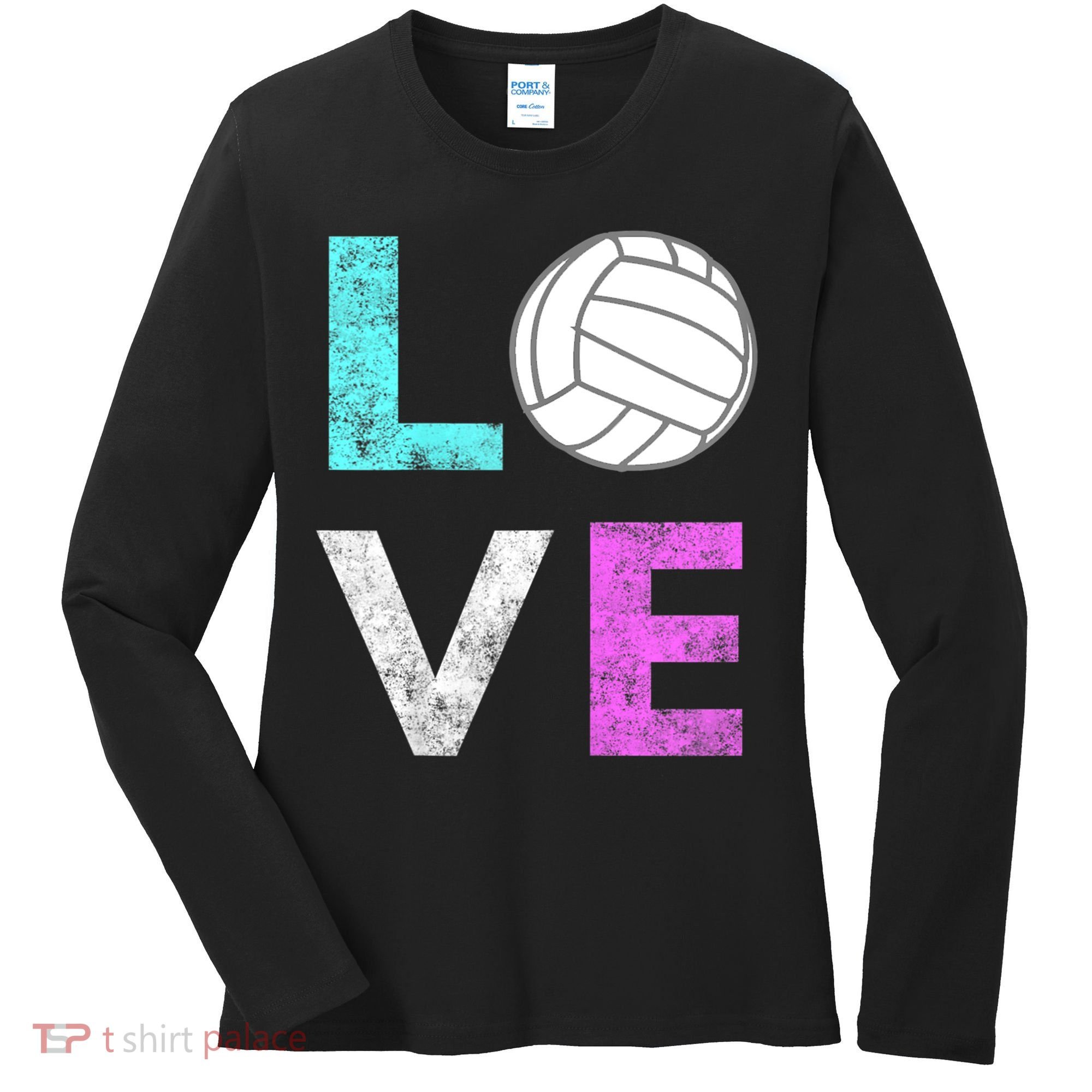 Girls Love Volleyball Best Fun Birthday Gift TShirt Women's Long Sleeve Shirt
