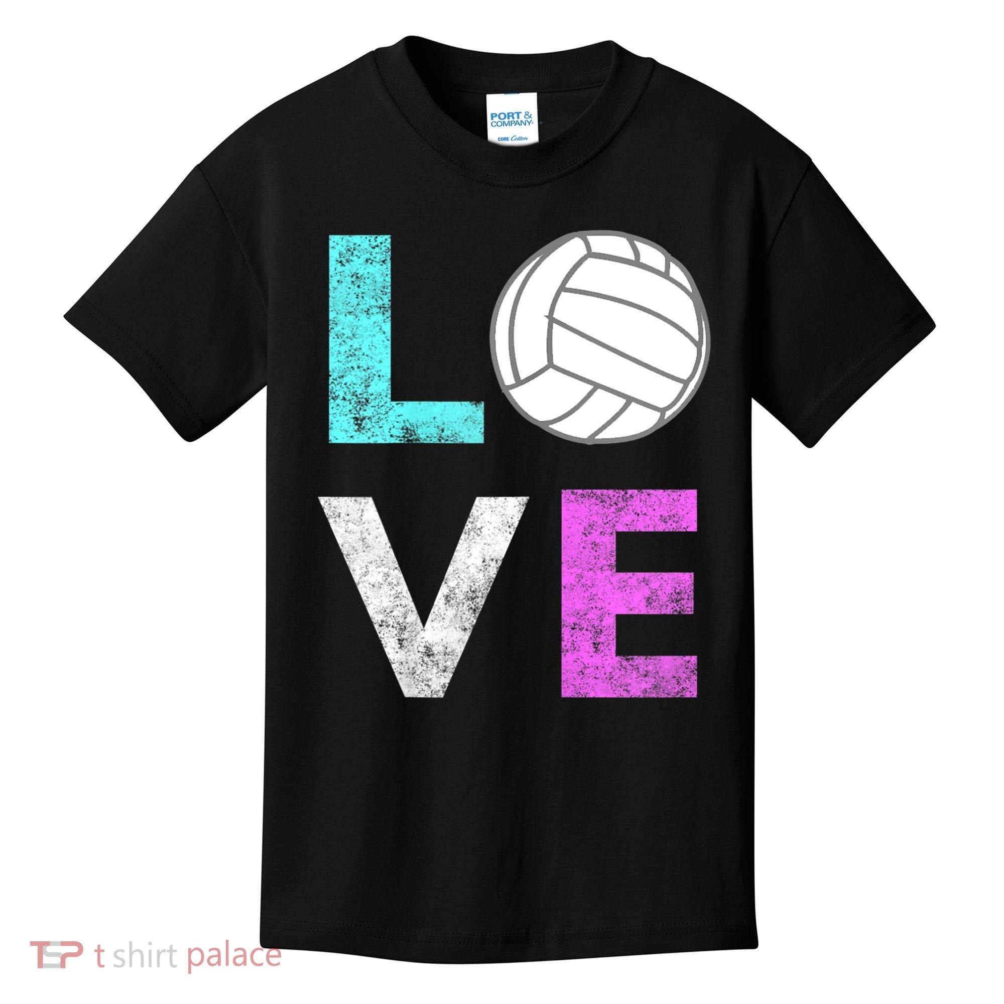 Girls Love Volleyball Best Fun Birthday Gift TShirt Kids T-Shirt