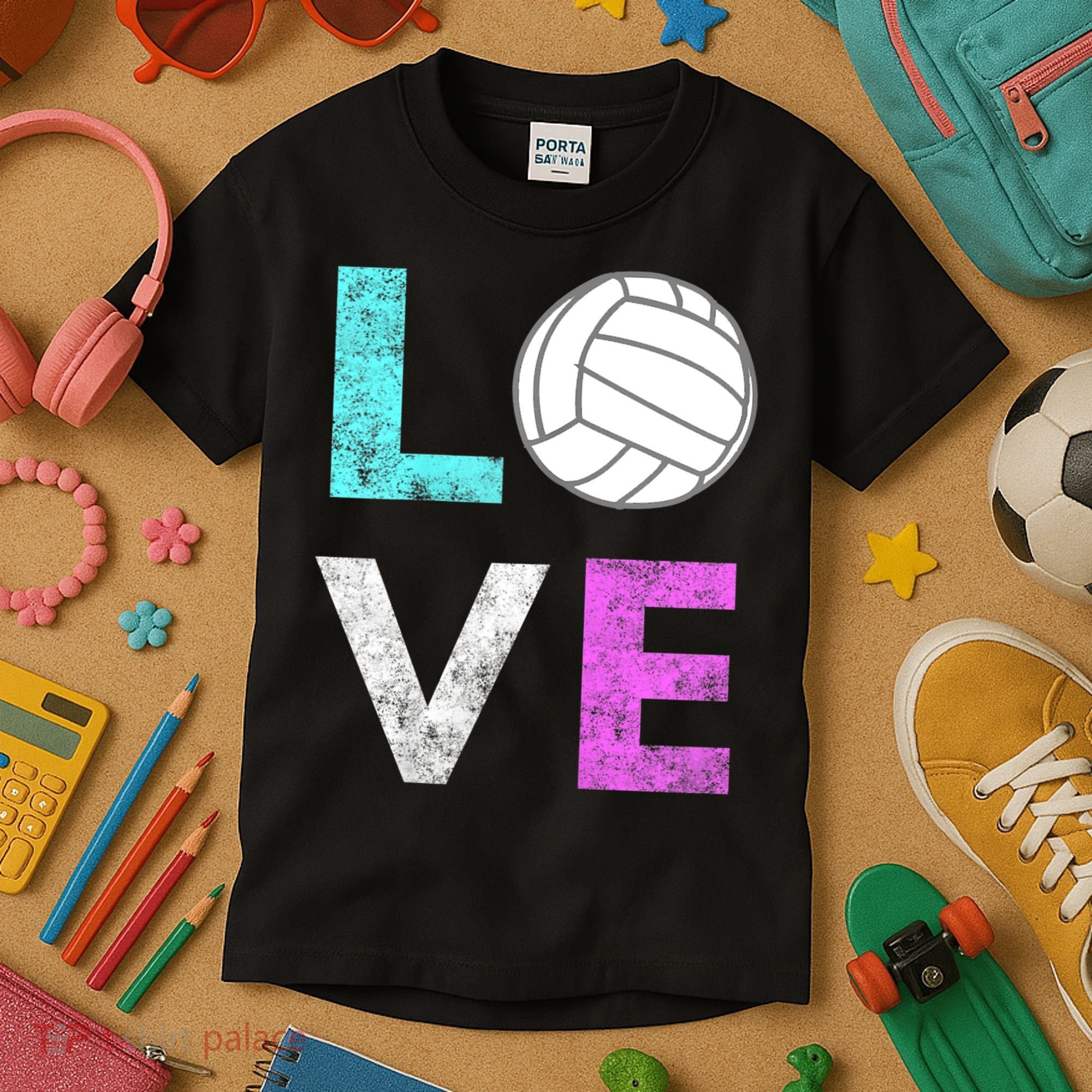 Girls Love Volleyball Best Fun Birthday Gift TShirt Kids T-Shirt