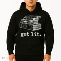 Get Lit With Books Funny Meme Gift For Book Lover, Reading TShirt Hoodie thumb 2
