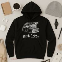 Get Lit With Books Funny Meme Gift For Book Lover, Reading TShirt Hoodie thumb 3