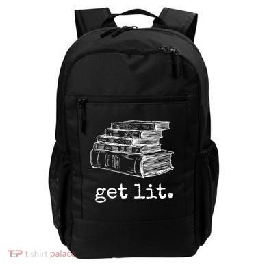 Get Lit With Books Funny Meme Gift For Book Lover, Reading TShirt Backpack