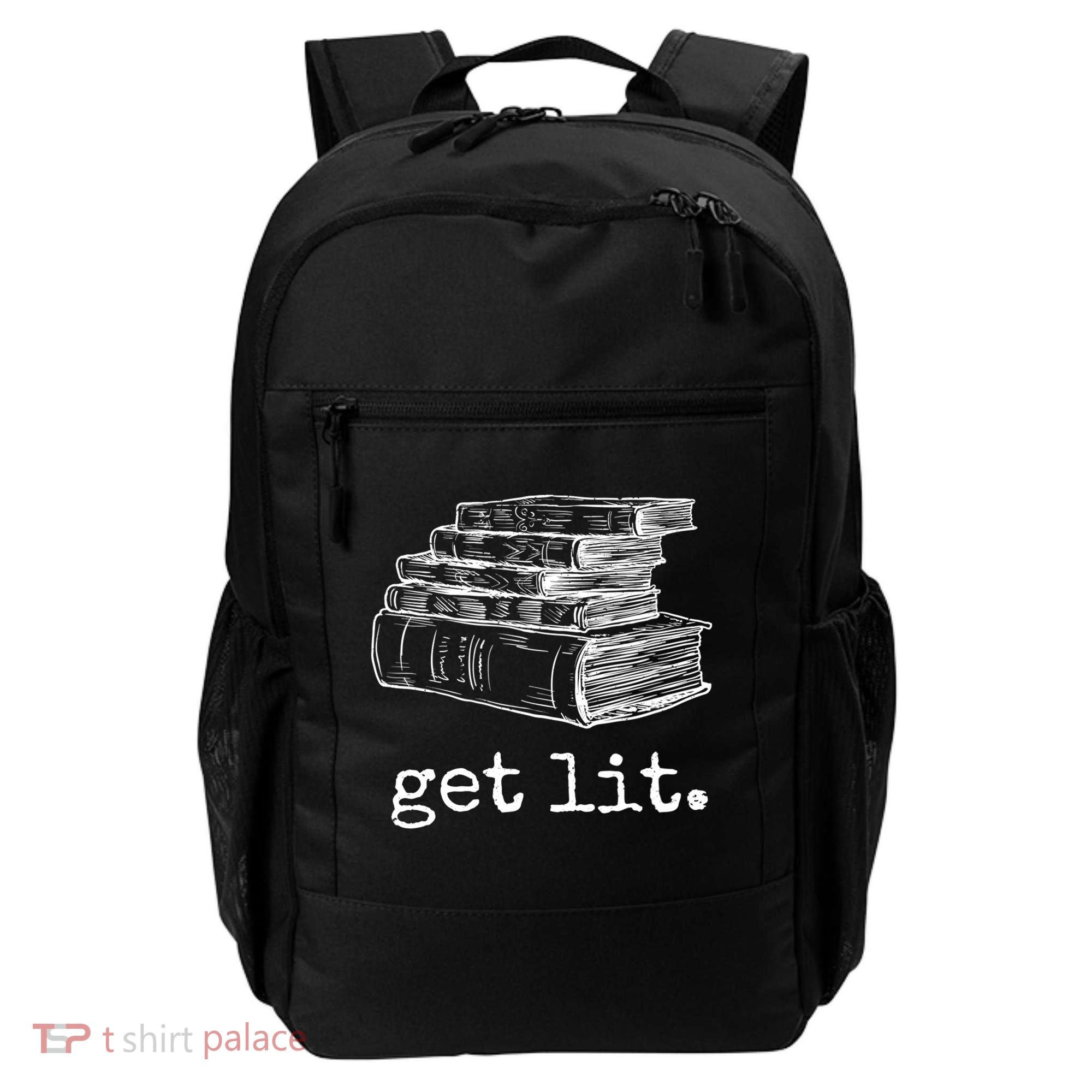 Get Lit With Books Funny Meme Gift For Book Lover, Reading TShirt Backpack