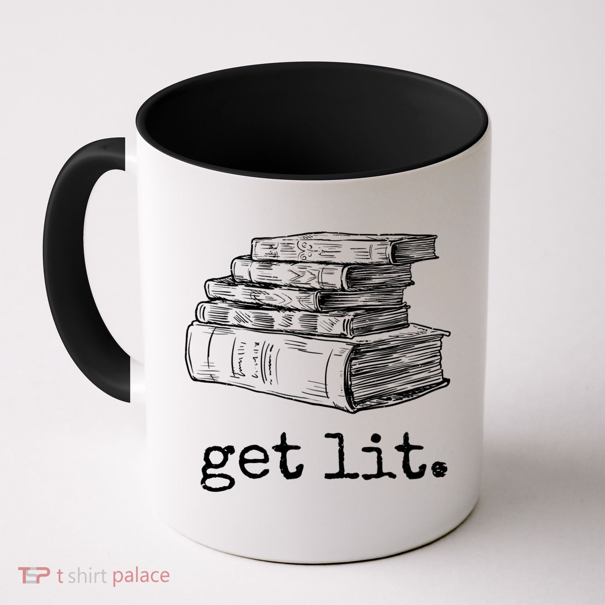 Get Lit With Books Funny Meme Gift For Book Lover, Reading TShirt Coffee Mug