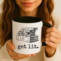 Get Lit With Books Funny Meme Gift For Book Lover, Reading TShirt Coffee Mug thumb 3