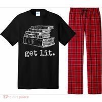Get Lit With Books Funny Meme Gift For Book Lover, Reading TShirt Pajama Set thumb 0
