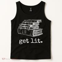 Get Lit With Books Funny Meme Gift For Book Lover, Reading TShirt Tank Top thumb 2