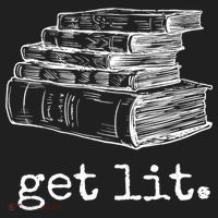 Get Lit With Books Funny Meme Gift For Book Lover, Reading TShirt Golf Towel thumb 3
