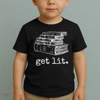 Get Lit With Books Funny Meme Gift For Book Lover, Reading TShirt Toddler T-Shirt thumb 2