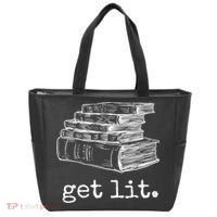 Get Lit With Books Funny Meme Gift For Book Lover, Reading TShirt Tote Bag thumb 0
