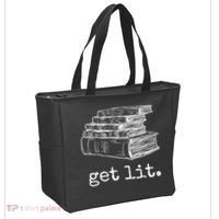 Get Lit With Books Funny Meme Gift For Book Lover, Reading TShirt Tote Bag thumb 2