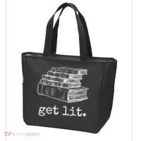 Get Lit With Books Funny Meme Gift For Book Lover, Reading TShirt Tote Bag thumb 3