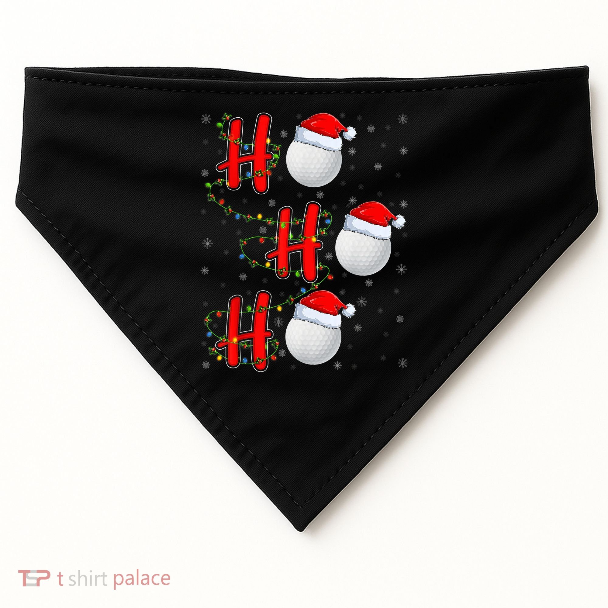 Golf Lighting Xmas Santa Ho Ho Ho Golf Christmas USA-Made Doggie Bandana