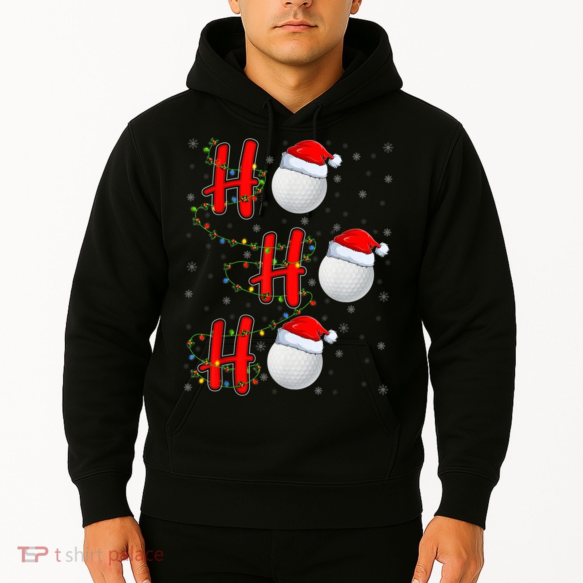Golf Lighting Xmas Santa Ho Ho Ho Golf Christmas Hoodie