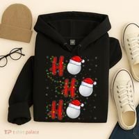 Golf Lighting Xmas Santa Ho Ho Ho Golf Christmas Hoodie thumb 4