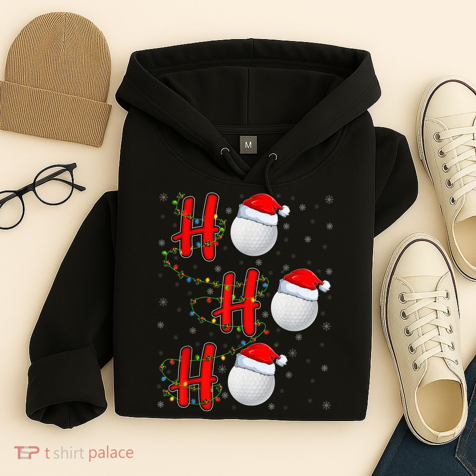 Golf Lighting Xmas Santa Ho Ho Ho Golf Christmas Hoodie