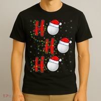 Golf Lighting Xmas Santa Ho Ho Ho Golf Christmas T-Shirt thumb 3