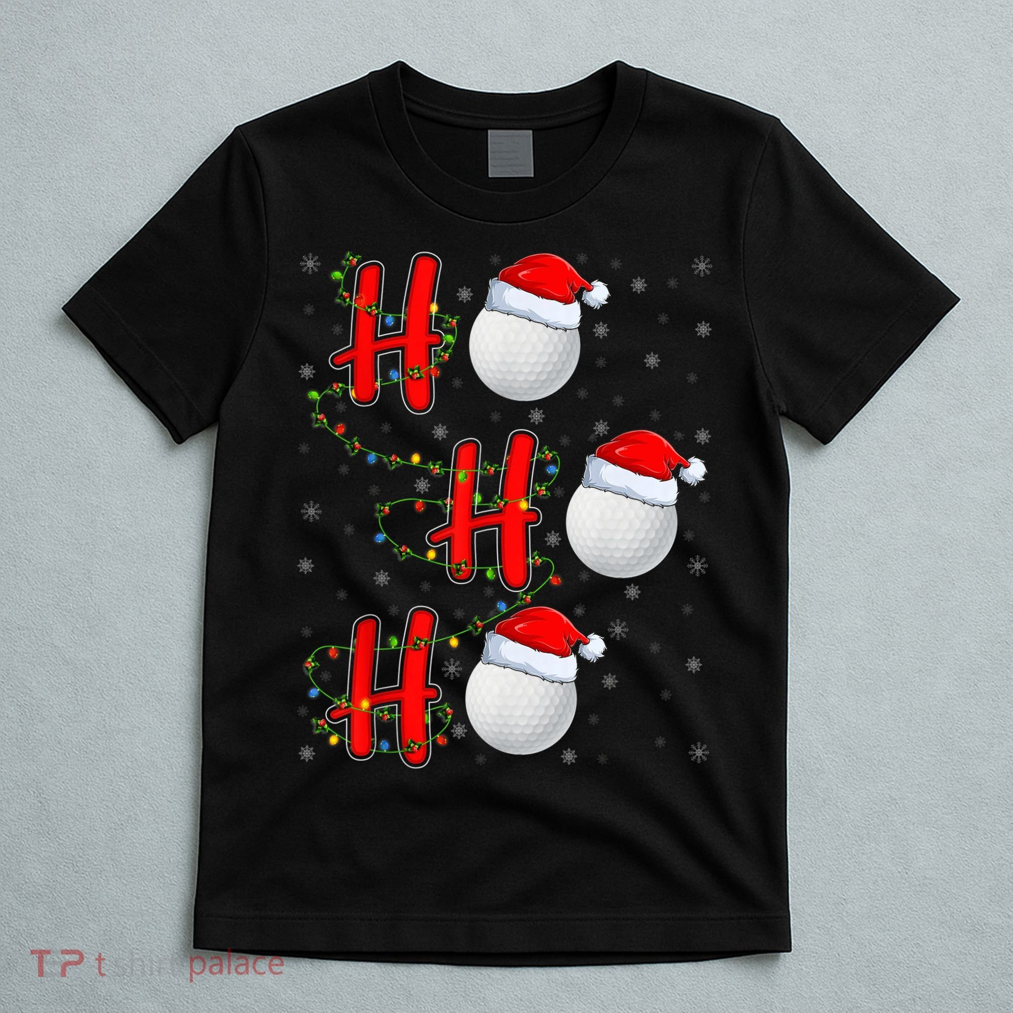 Golf Lighting Xmas Santa Ho Ho Ho Golf Christmas T-Shirt