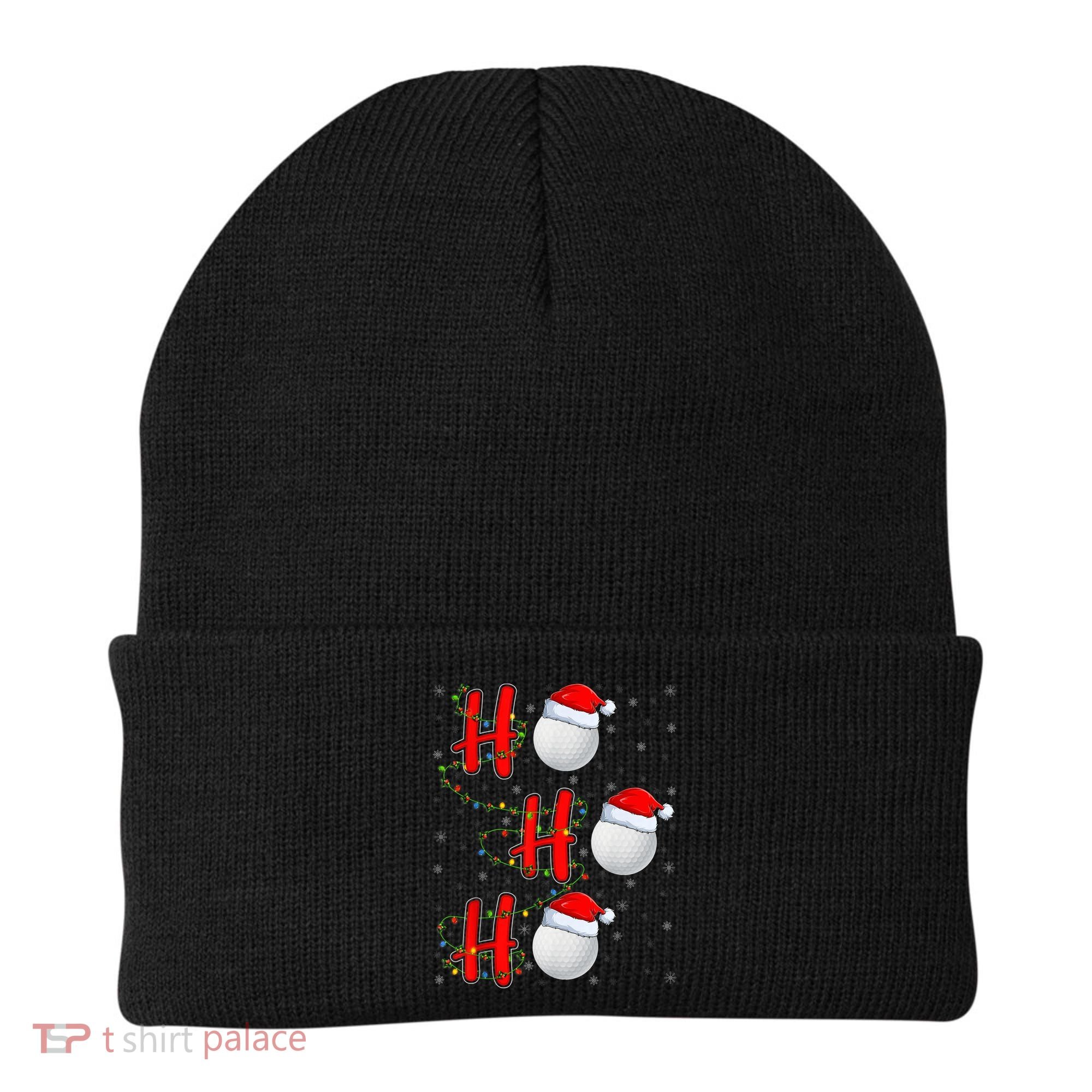 Golf Lighting Xmas Santa Ho Ho Ho Golf Christmas Beanie