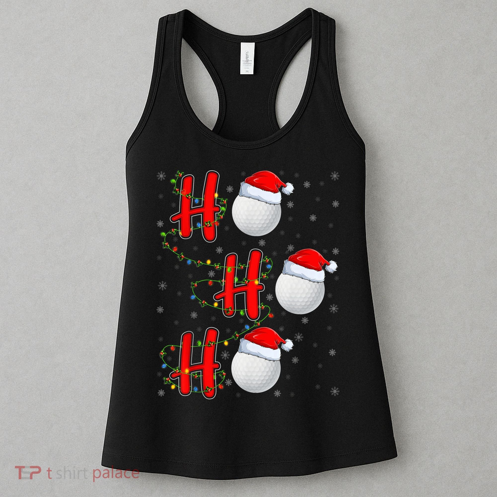 Golf Lighting Xmas Santa Ho Ho Ho Golf Christmas Women's Tank Top