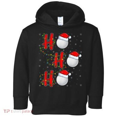 Golf Lighting Xmas Santa Ho Ho Ho Golf Christmas Toddler Hoodie