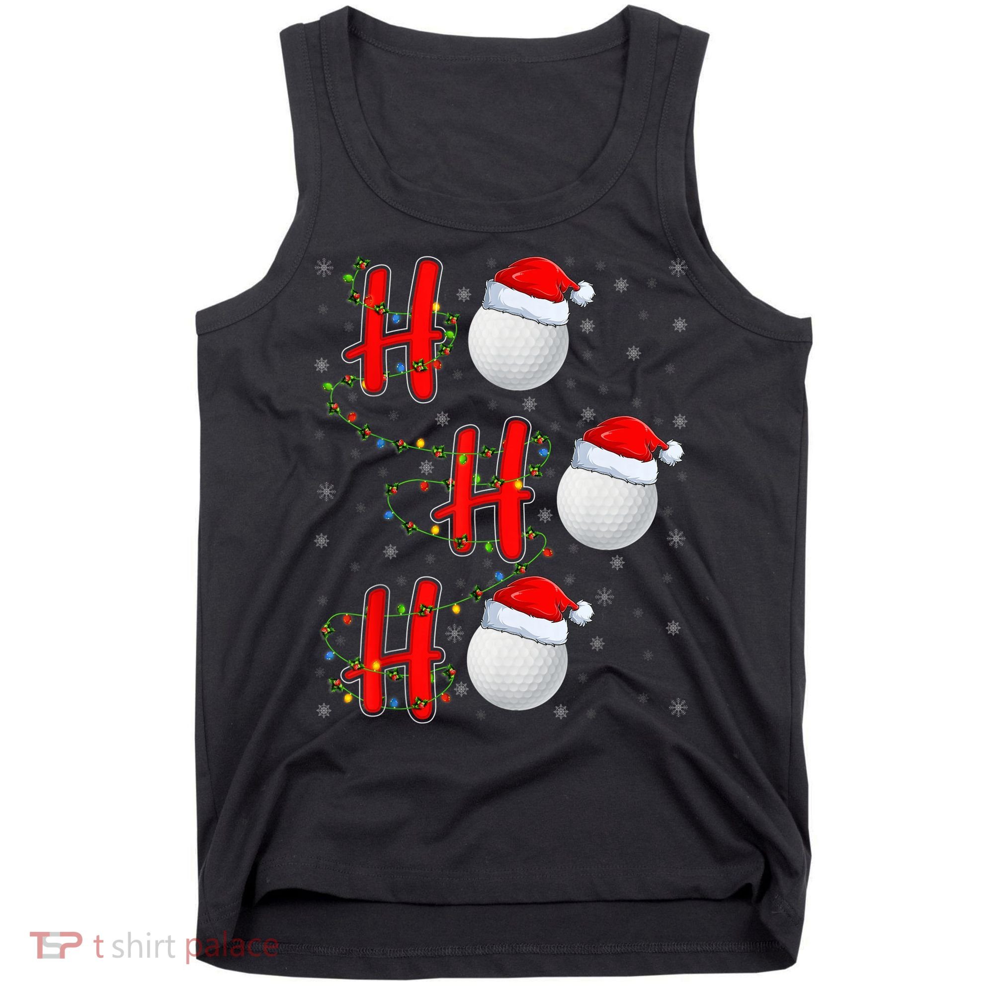Golf Lighting Xmas Santa Ho Ho Ho Golf Christmas Tank Top