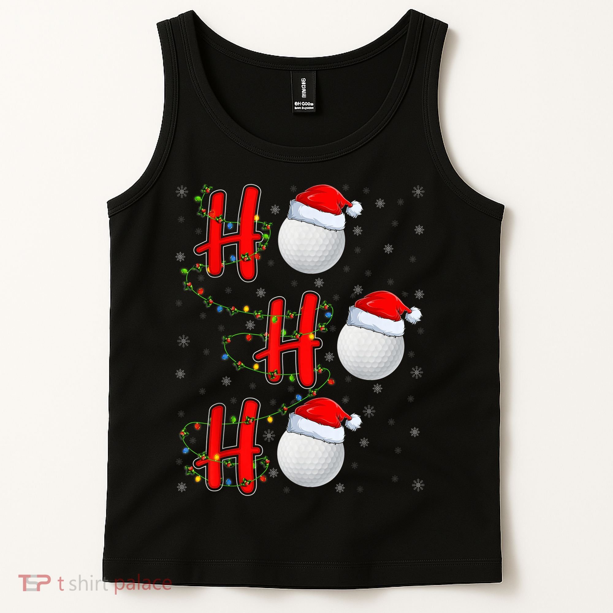 Golf Lighting Xmas Santa Ho Ho Ho Golf Christmas Tank Top