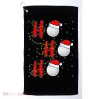Golf Lighting Xmas Santa Ho Ho Ho Golf Christmas Golf Towel thumb 0
