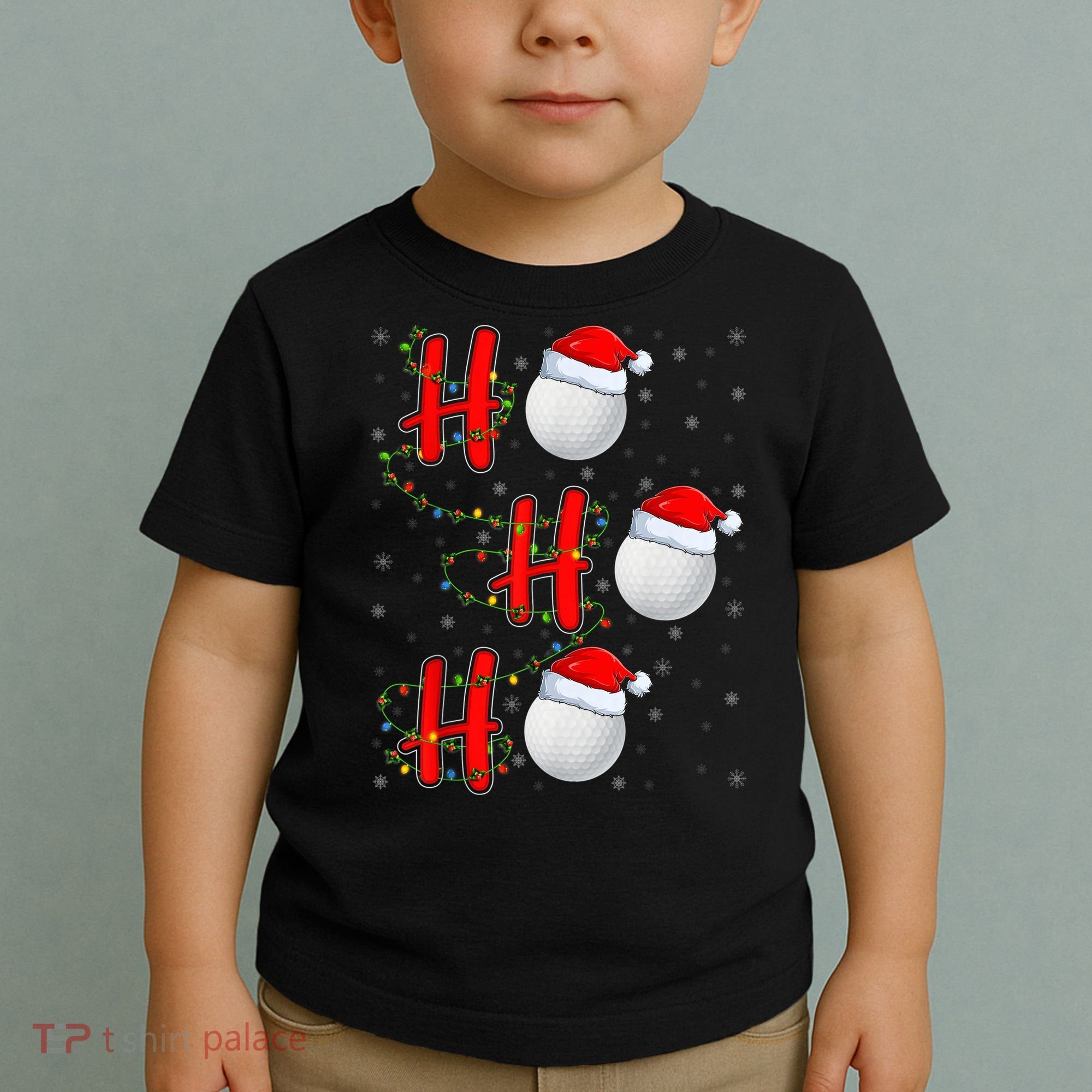 Golf Lighting Xmas Santa Ho Ho Ho Golf Christmas Toddler T-Shirt