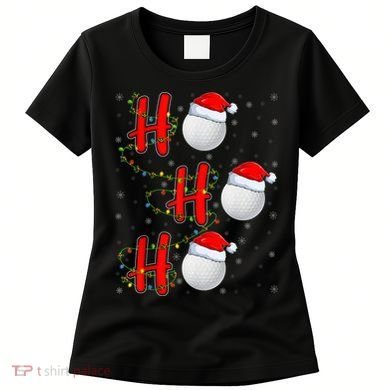 Golf Lighting Xmas Santa Ho Ho Ho Golf Christmas Women's T-Shirt