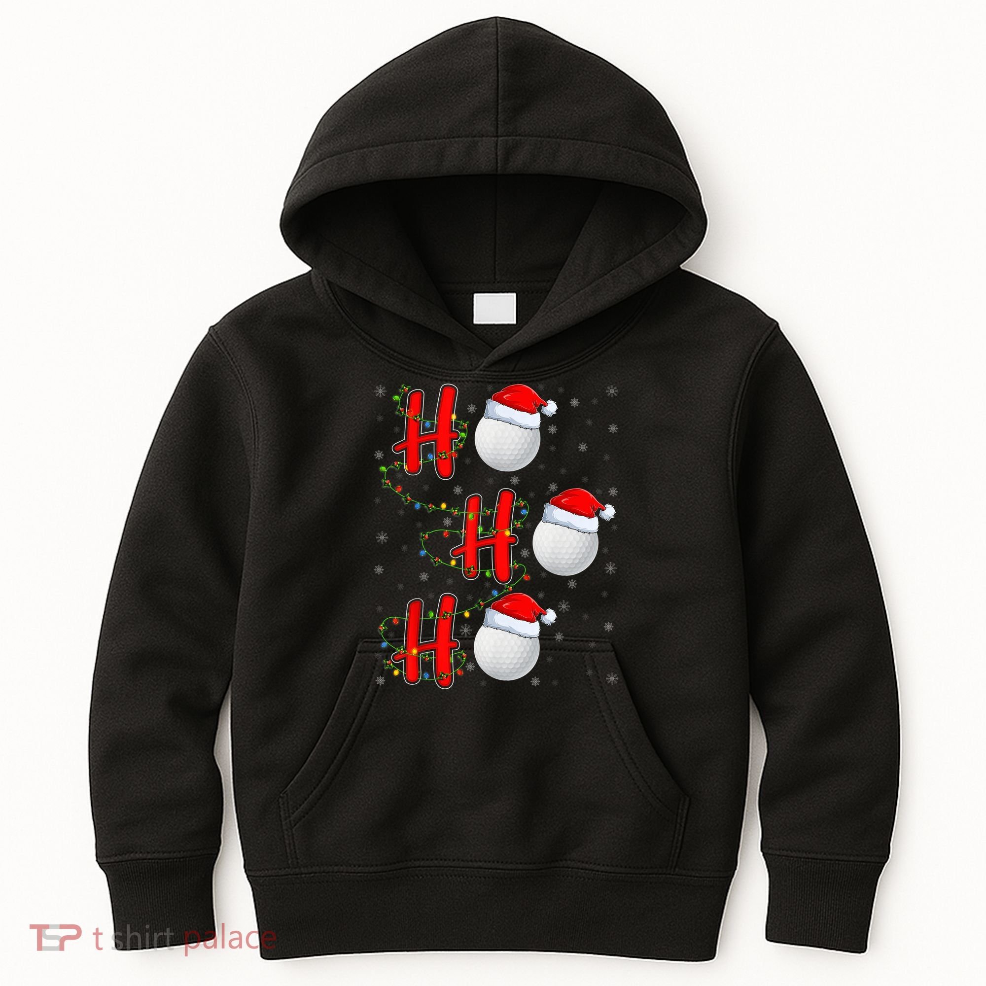 Golf Lighting Xmas Santa Ho Ho Ho Golf Christmas Kids Hoodie