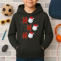 Golf Lighting Xmas Santa Ho Ho Ho Golf Christmas Kids Hoodie thumb 2