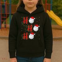 Golf Lighting Xmas Santa Ho Ho Ho Golf Christmas Kids Hoodie thumb 3