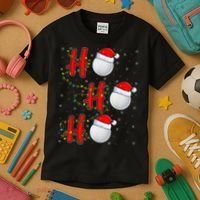 Golf Lighting Xmas Santa Ho Ho Ho Golf Christmas Kids T-Shirt thumb 3