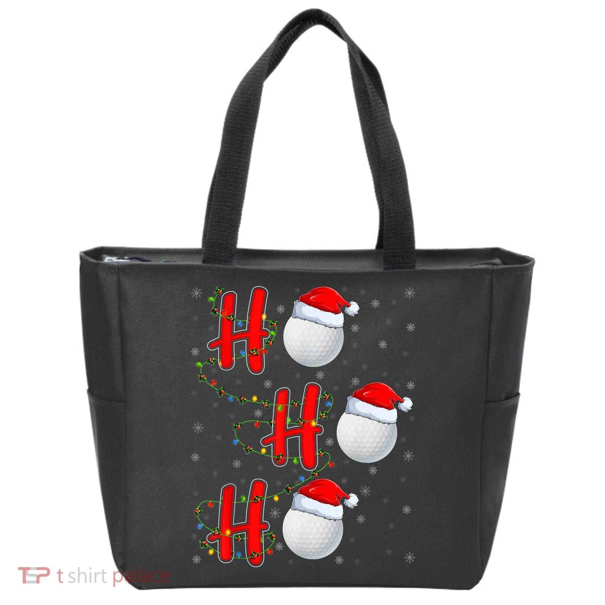 Golf Lighting Xmas Santa Ho Ho Ho Golf Christmas Tote Bag