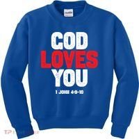 God Loves You Gift Kids Sweatshirt thumb 0