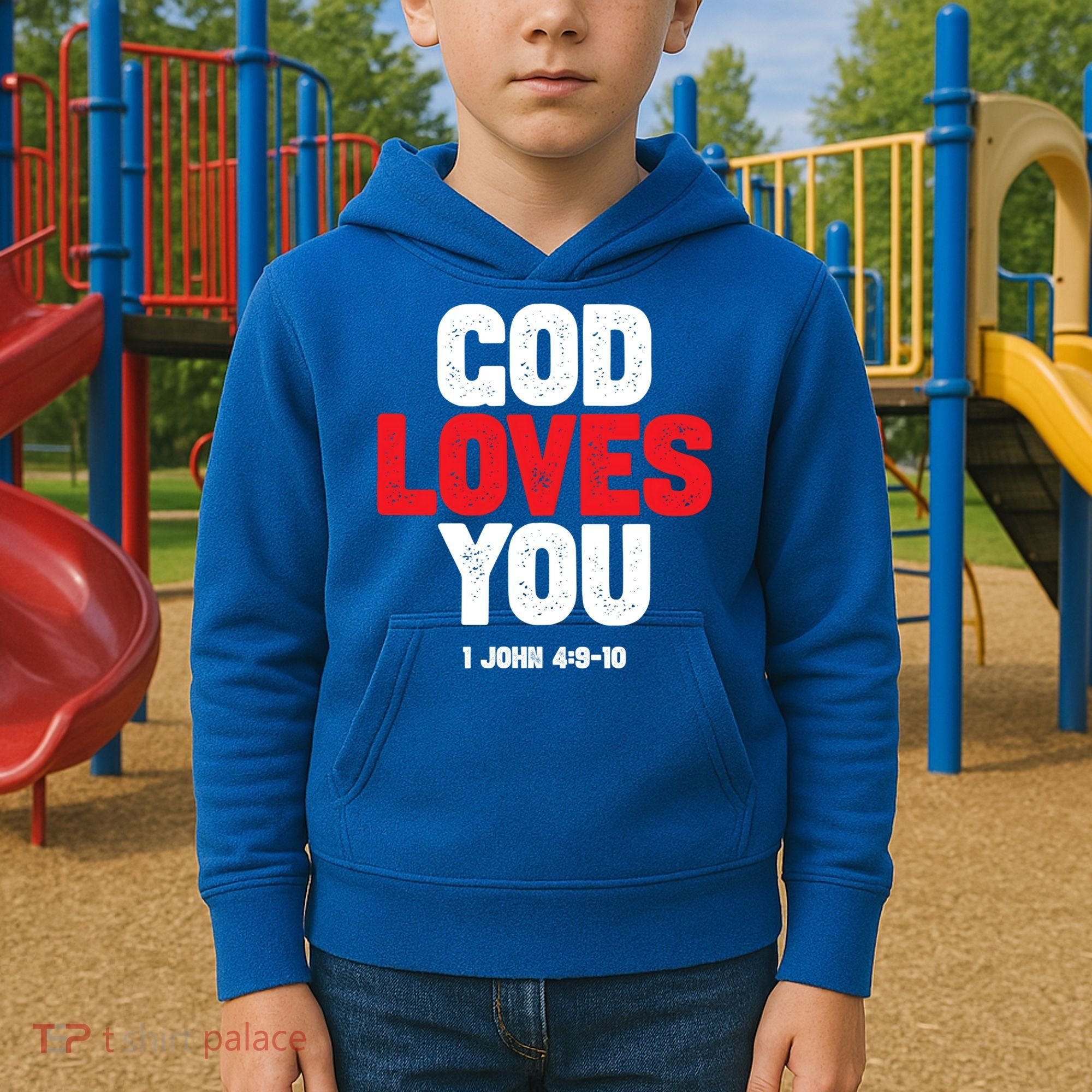 God Loves You Gift Kids Hoodie