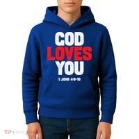 God Loves You Gift Kids Hoodie thumb 4