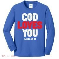 God Loves You Gift Kids Long Sleeve Shirt thumb 0