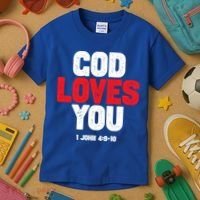 God Loves You Gift Kids T-Shirt thumb 3