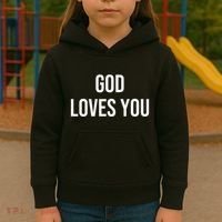 God Loves You Kids Hoodie thumb 3