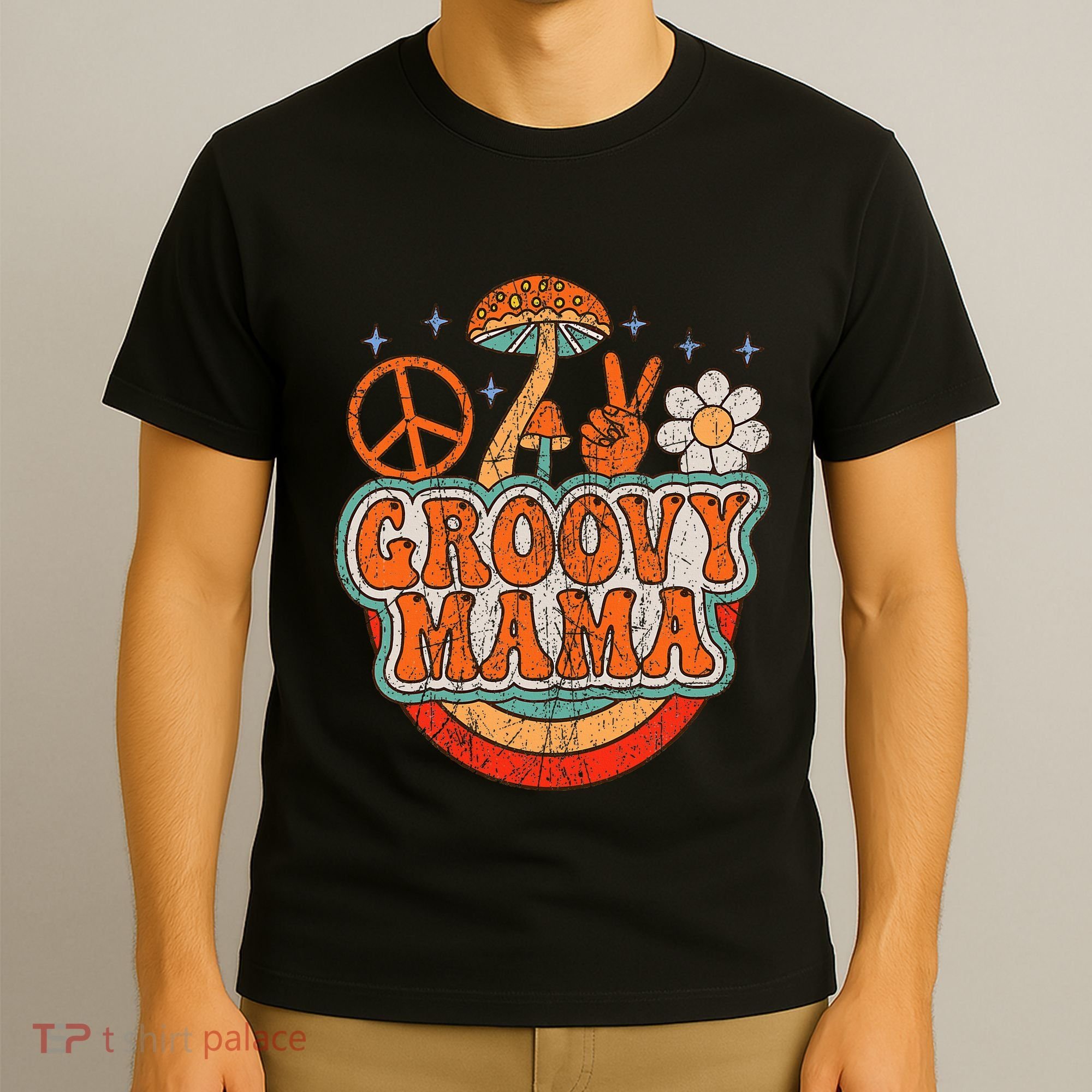 Groovy Mama 70s Aesthetic Nostalgia 1970S Retro Mom T-Shirt