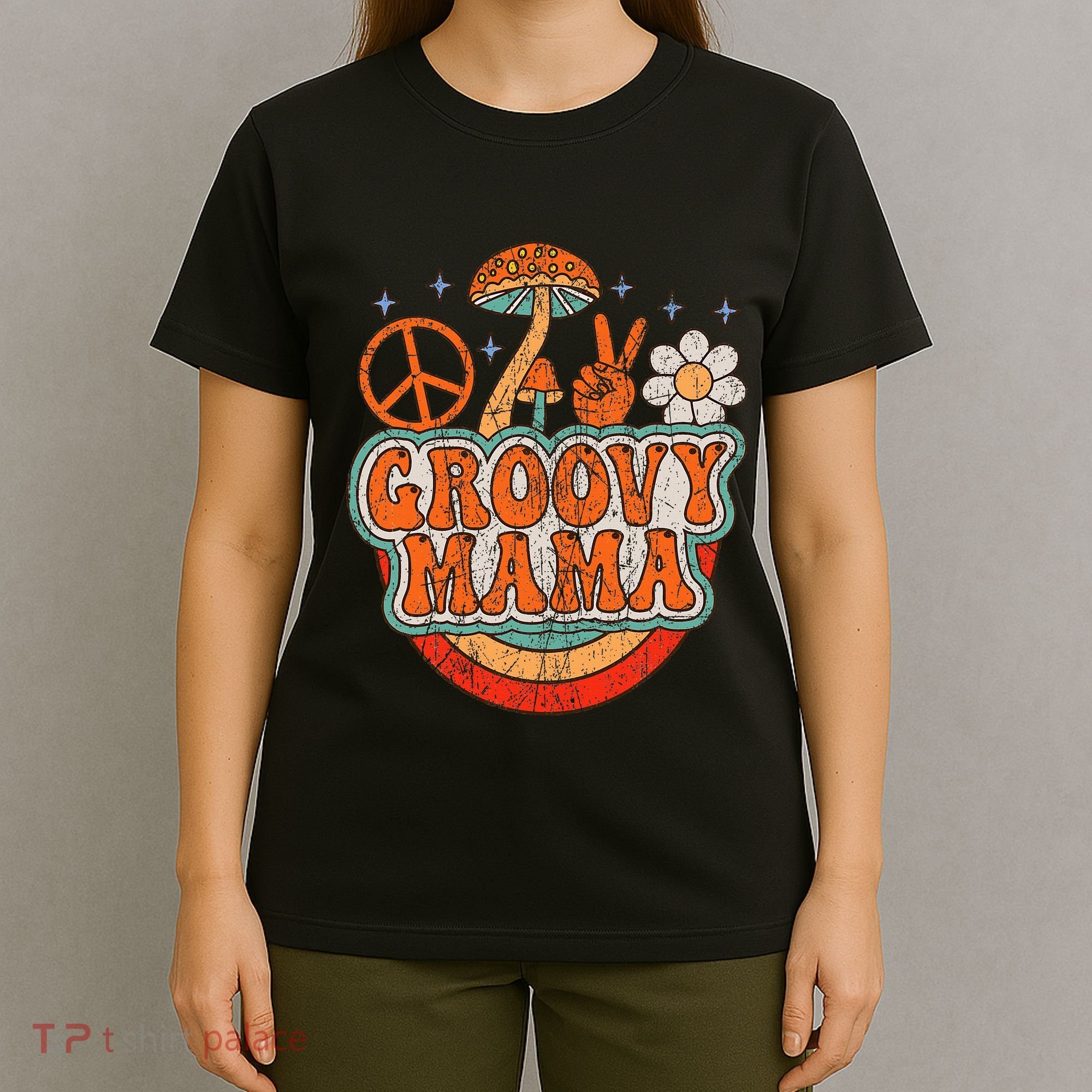 Groovy Mama 70s Aesthetic Nostalgia 1970S Retro Mom T-Shirt