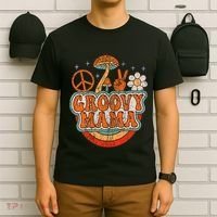 Groovy Mama 70s Aesthetic Nostalgia 1970S Retro Mom T-Shirt thumb 6