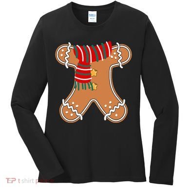 Gingerbread Man Adult Cookie Costume Women's Long Sleeve Shirt