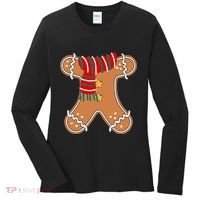 Gingerbread Man Adult Cookie Costume Women's Long Sleeve Shirt thumb 0