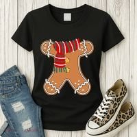 Gingerbread Man Adult Cookie Costume Women's T-Shirt thumb 3